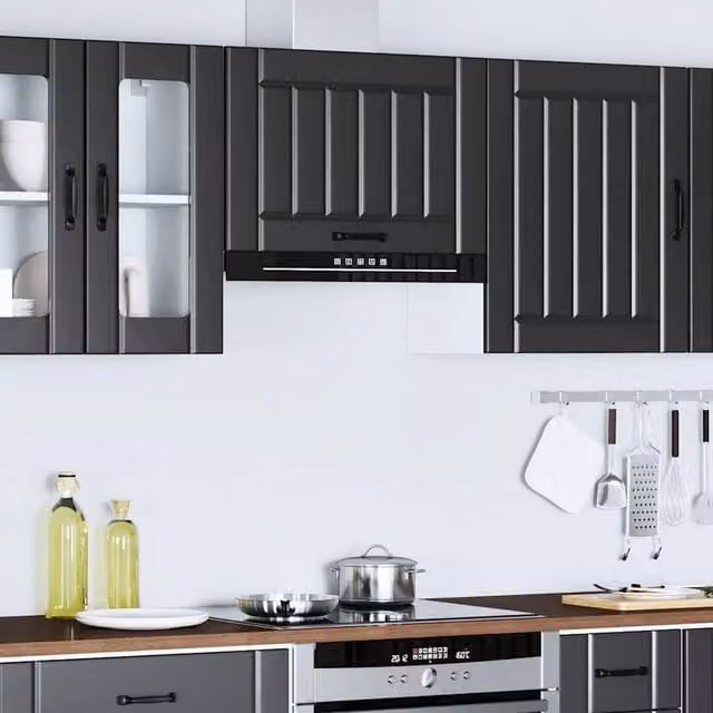 Berkfield Home Lucca Black Wall Mounted Kitchen Cabinet in Matt Engineered Wood W/D/H: 60 x 31 x 40 cm – 1