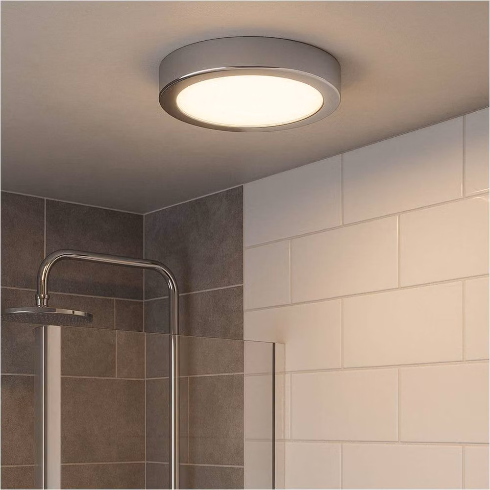Loops 2 Pack Modern Round Chrome LED Ceiling Light with Bulbs Included – 2