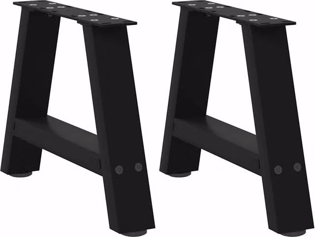 Berkfield Home A-Shaped Coffee Table Legs, 2 Piece Set, Black Steel, H: 50 cm, W: 30-31 cm