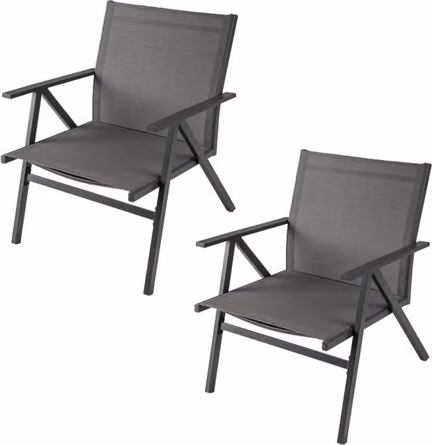 Costway Set of 2 Modern Metal Patio Bistro Chairs in Matt Grey