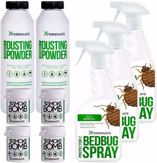 Xterminate Insect Bed Bug Killer Control and Kill Treatment Kit, White/Transparent, 5kg