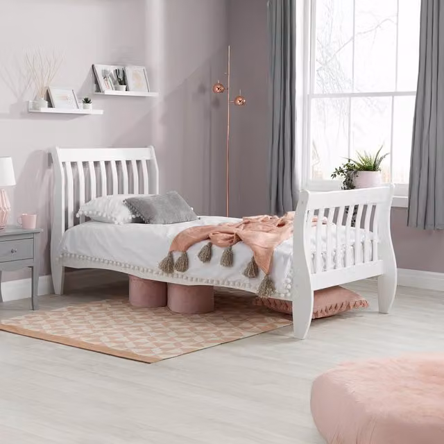 Birlea Modern White Solid Pine Single Bed