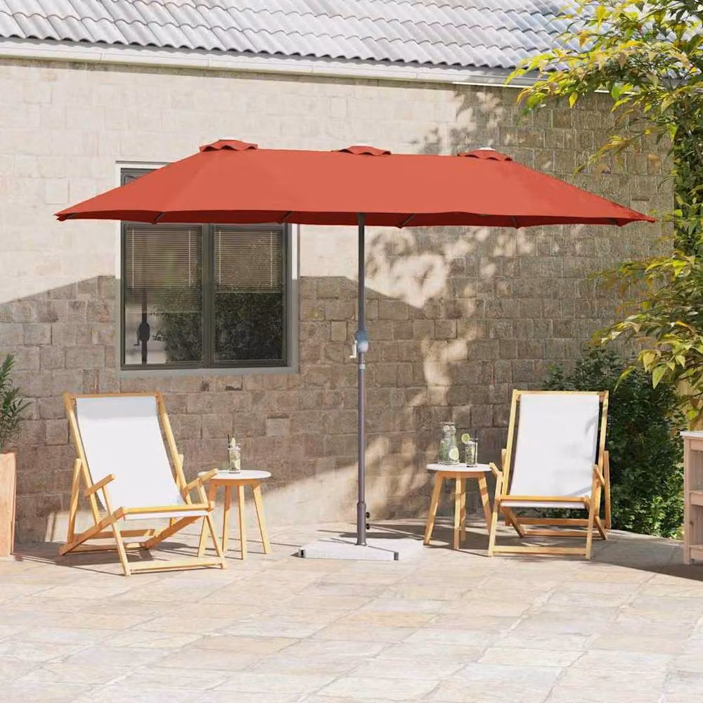 Berkfield Home Modern Folding Garden Parasol in Terracotta, W/D/H: 380 x 196 x 235 cm – 2