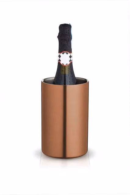 BarCraft Double Walled Insulated Stainless Steel Wine Cooler in Copper, Silver or Bronze