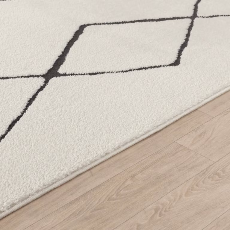 Livabliss Freud Modern High Pile Rug in Ivory, Black and Brown, W: 200 cm, D: 275 cm