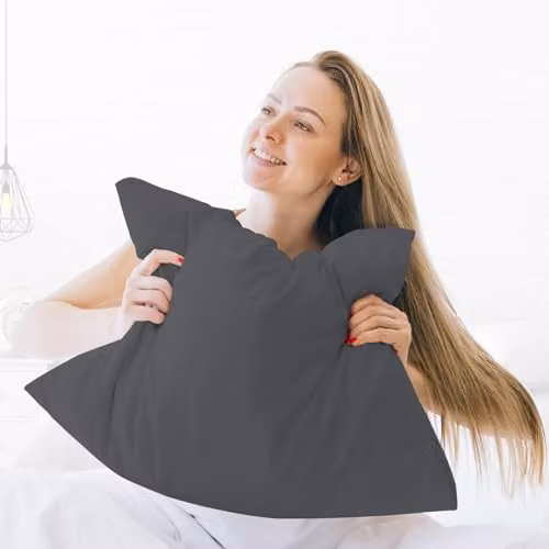 Pamposh Grace Microfibre Pillow Covers, 2 Pack, Grey – 3