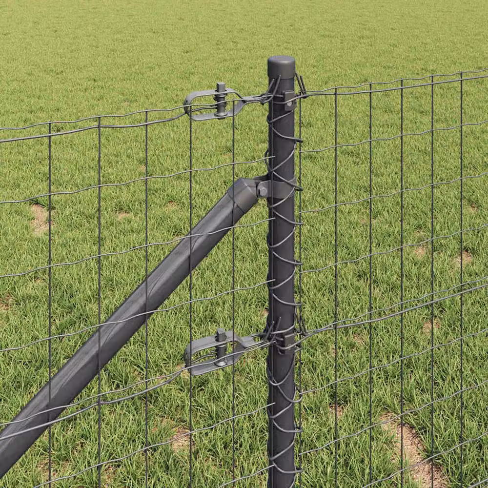 Berkfield Home Euro Fence in Grey Galvanised Steel with 13 Spike Posts, 1 x 25 m – 3