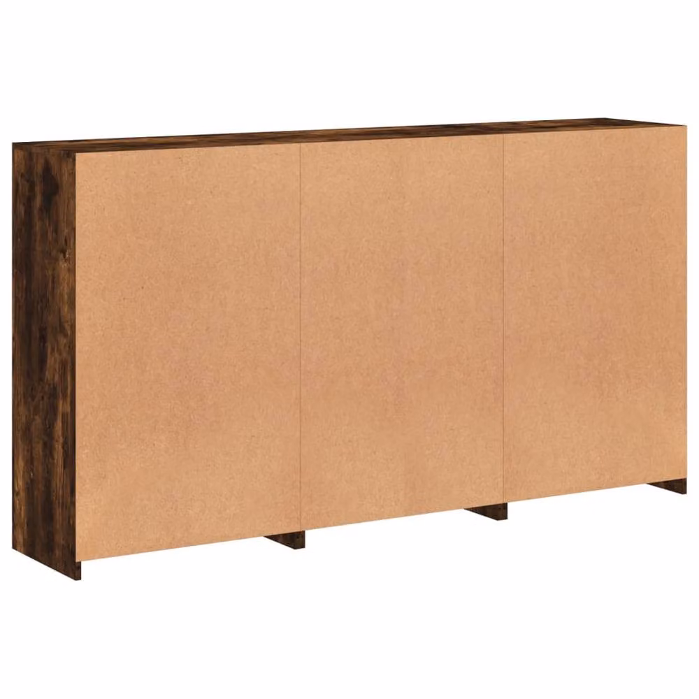 Berkfield Home Modern Smoked Oak Sideboard with Integrated LED Lights, Brown, W: 181.5 cm, D: 37 cm, H: 100 cm – 7