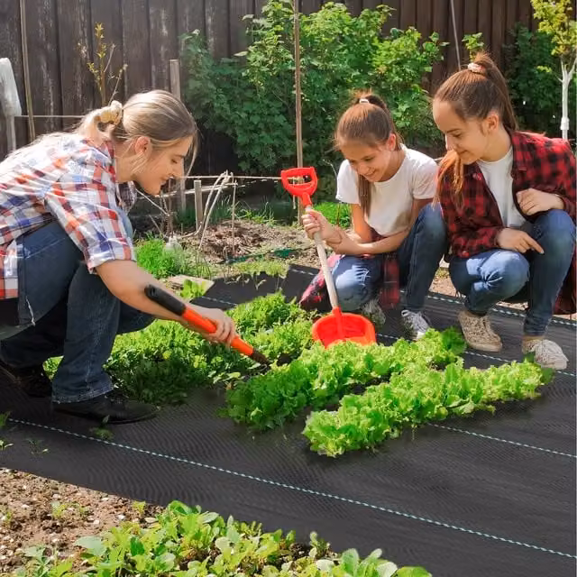 Outsunny Heavy Duty Weed Control Membrane, Black, W: 2 m, D: 90 m