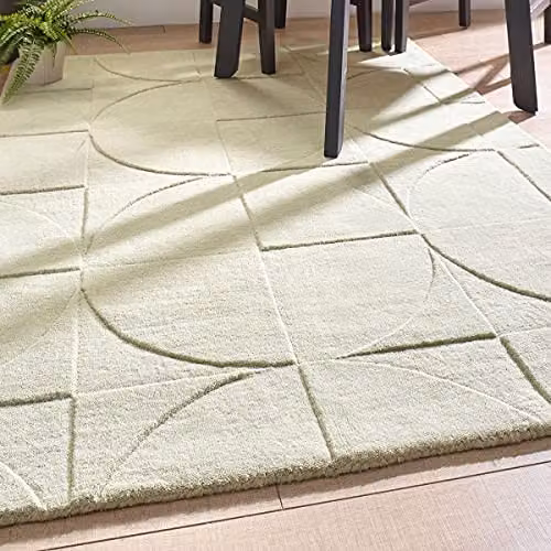 e-Rugs Penny Geometric Modern Wool Rug in Green, W/D/H: 120 x 170 cm – 3