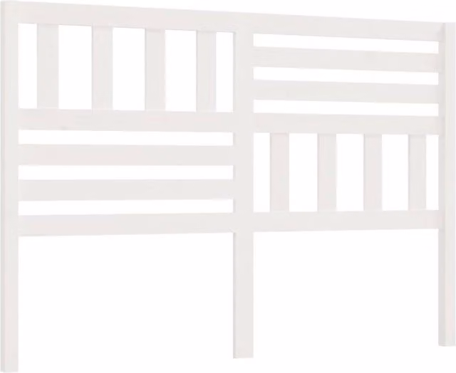 Berkfield Home White Solid Pine Wood Bed Headboard W: 126 cm, D: 4 cm, H: 100 cm