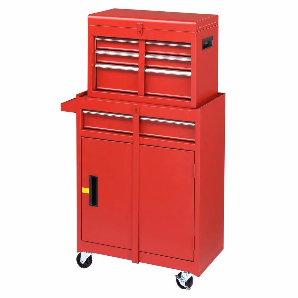 NESTLUNE 4 Drawer Rolling Workshop Tool Trolley Mobile Garage Storage Cart in Red – 3