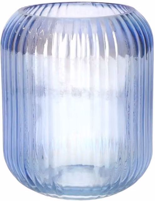Kingsbury Gifts Ribbed Pearlescent Glass Tabletop Vase in Purple