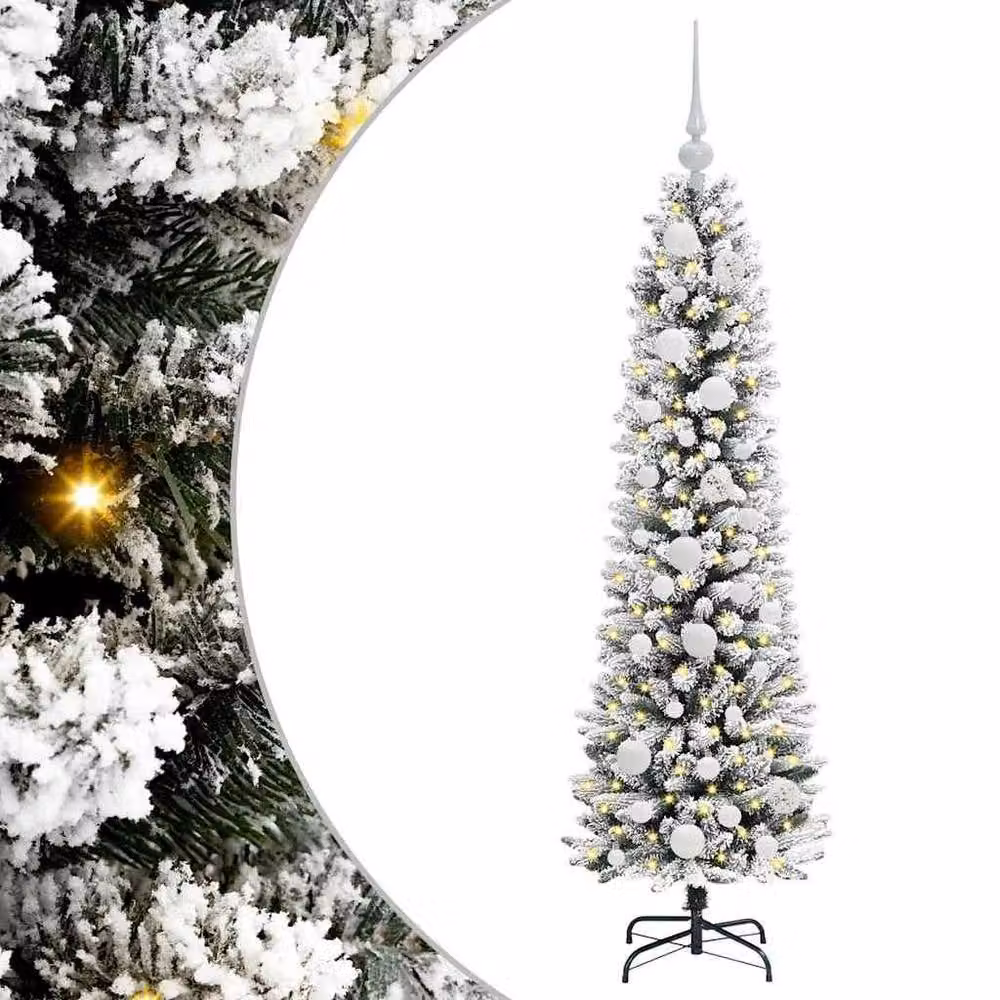 Berkfield Home Artificial Christmas Tree with 150 LEDs in Green, White and Black, Height: 120 cm – 2