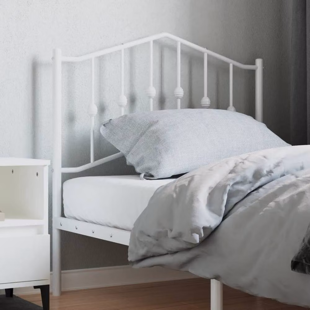 Berkfield Home Metal Headboard in White, 90 cm – 2