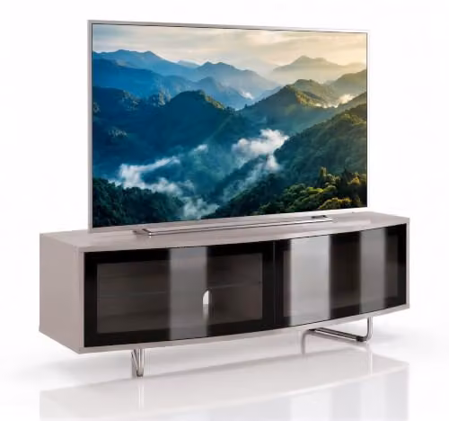 Centurion Supports Caru D-Shape TV Cabinet for 32-65 inch Screens, Black Greige, W/D/H: 120 x 39 x 43 cm – 6
