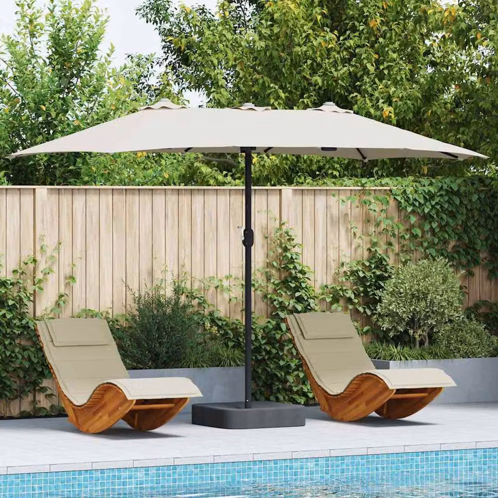 Berkfield Home Cantilever Folding Garden Parasol in Sand, W/D/H: 385 x 209 x 244 cm – 2