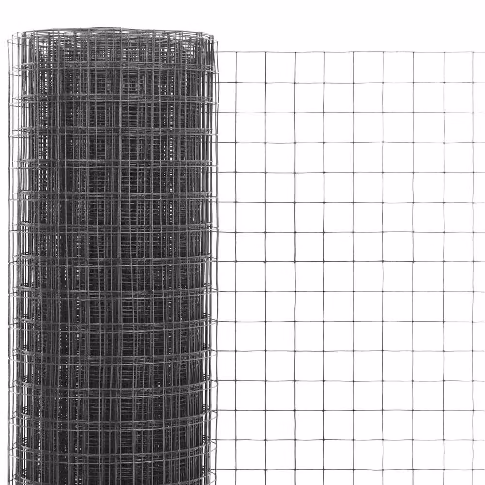 Berkfield Home Grey PVC Coated Steel Chicken Wire Fence, 10 x 1.5 m – 2