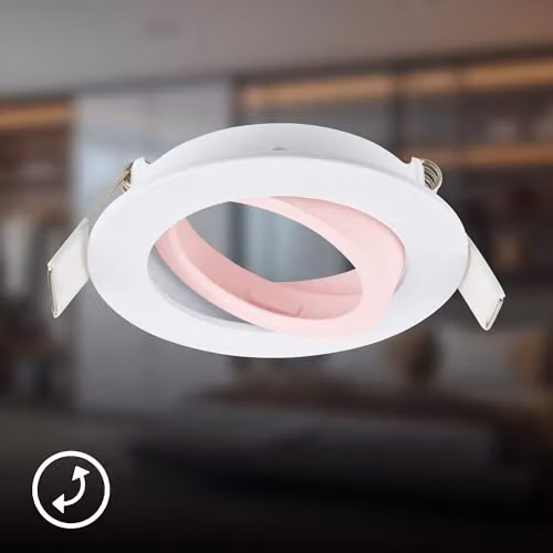 Briloner Set of 3 White Adjustable Recessed LED Downlights with GU10 Socket, W/D/H: 8 x 8 x 2.2 cm – 5