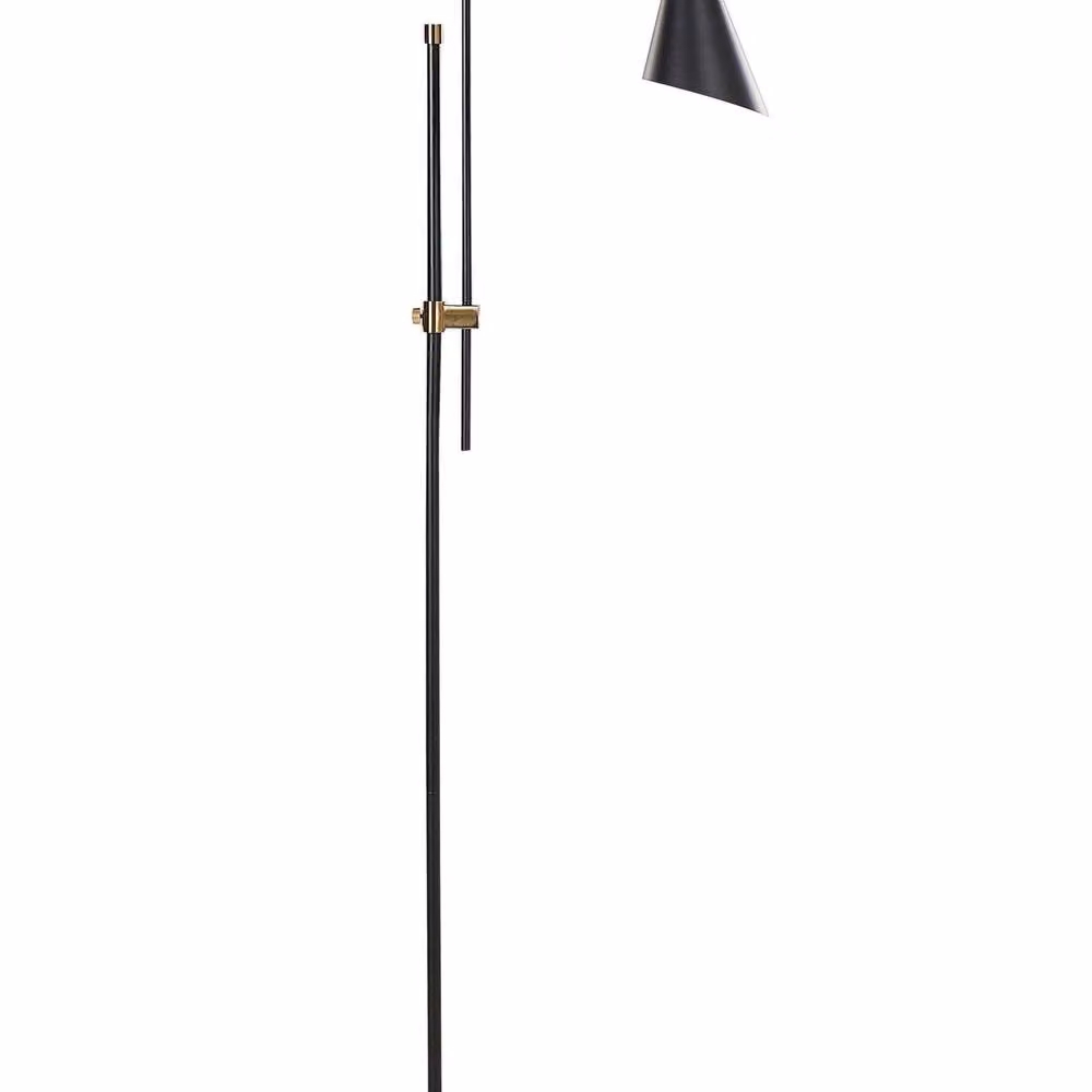 Wyld and Coco Lighting Modern Adjustable LED Floor Lamp with Marble Base and Black Metal Gold Accents – 2