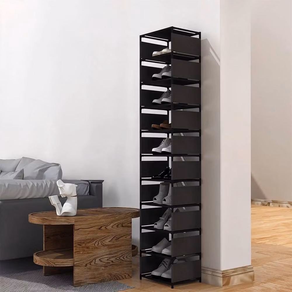 FORGEVIO 10 Tier Metal Shoe Rack Stand in Black – 4