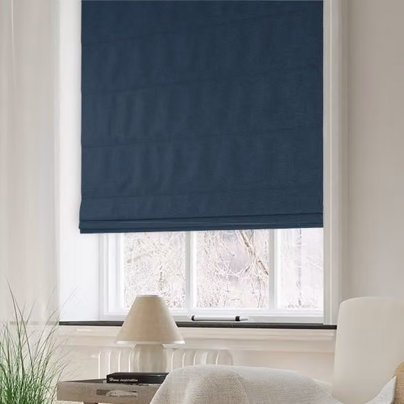 Terrys Louis Made to Measure Blackout Roman Blind in Plain Blue