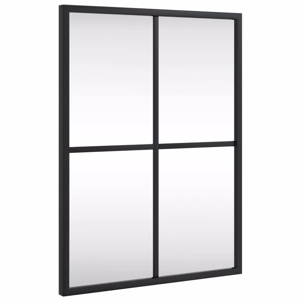 Berkfield Home Rectangular Wall Mirror in Black Metal and Glass, W: 30 cm, H: 40 cm – 3