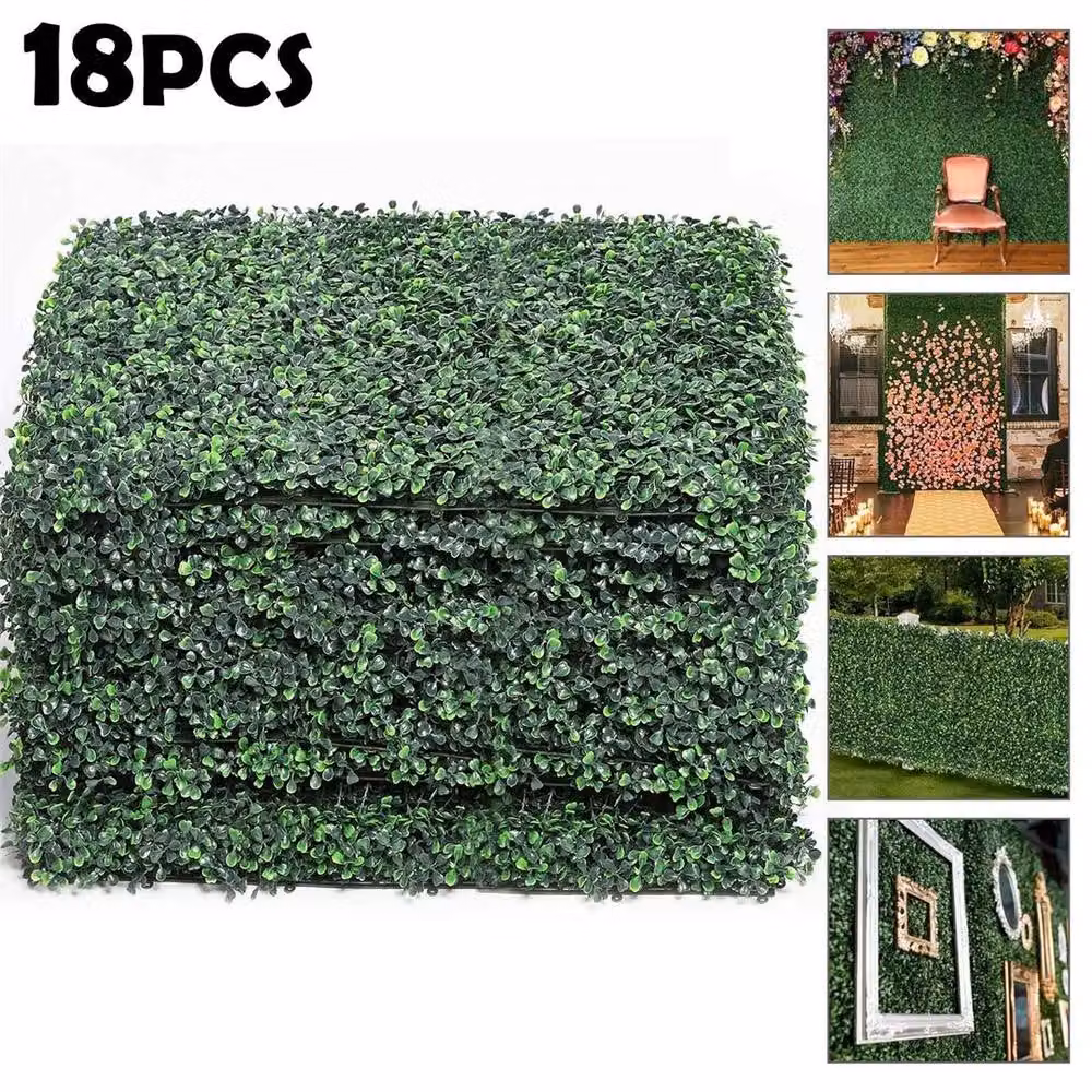 Nordara Set of 18 Green Artificial Hedge Panels for Wall or Fence Mounting – 3