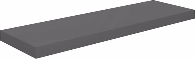 Berkfield Home Floating Wall Shelf in High Gloss Grey, W: 80 cm, D: 23.5 cm, H: 3.8 cm