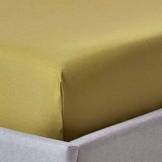 Homescapes 1000 Thread Count Egyptian Combed Cotton Mako Satin Fitted Sheet, Green, W: 120 cm, L: 200 cm