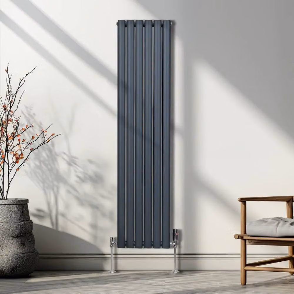Monstershop Oval Column Radiator in Anthracite Grey, H 160 cm x W 36 cm x D 3.6 cm – 4