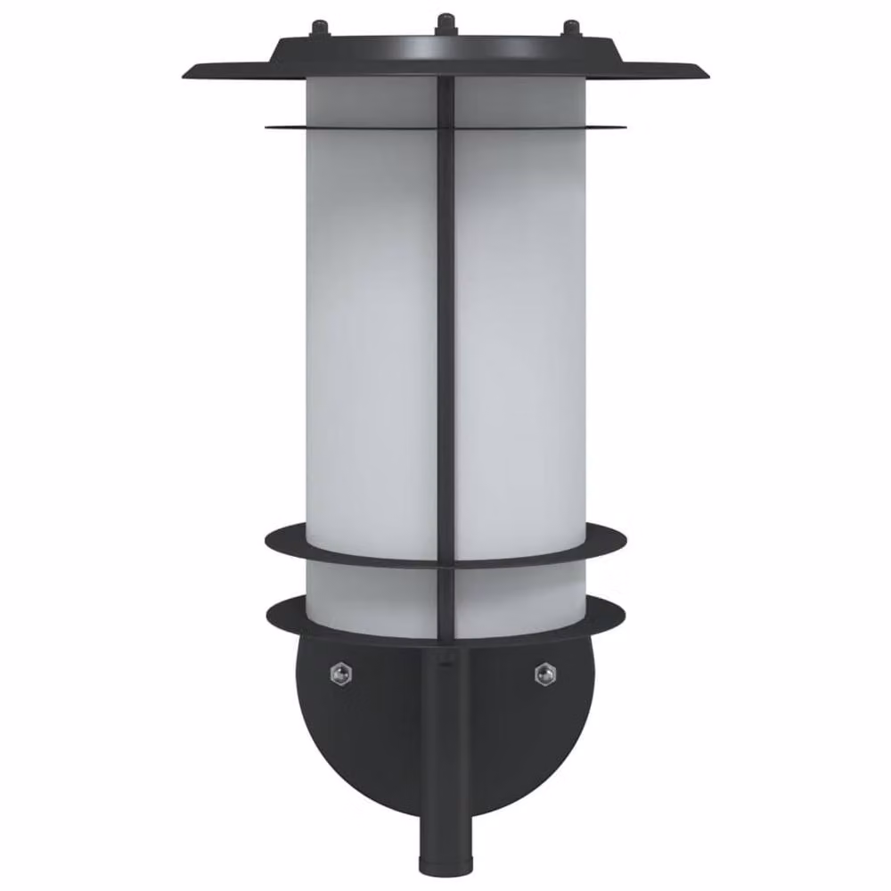 Berkfield Home Set of 2 Black Stainless Steel Modern Outdoor Wall Lights for Garden – 3