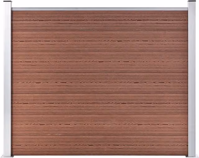 Berkfield Home WPC Fence Panel, Brown, H 180 cm x W 146 cm