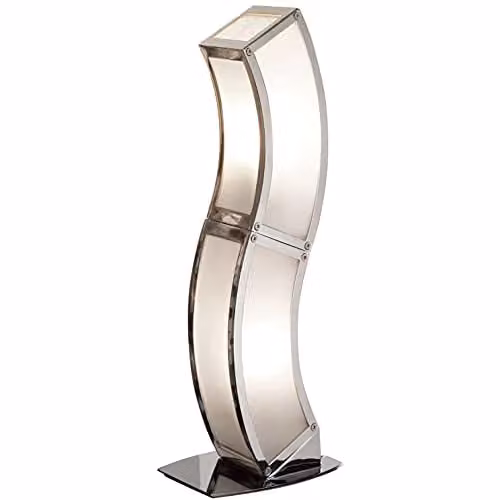 Netlighting Duna E27 Table Lamp with 2 Lights in Polished Chrome and White Acrylic