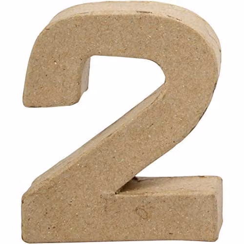 Create Crafts Number 10 Paper Decoration, Beige, H: 10 cm, W: 8.3 cm