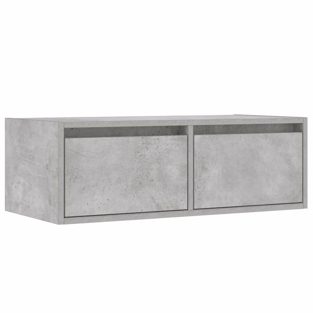 Berkfield Home TV Cabinet with LED Lights in Concrete Grey, W: 75 cm, D: 35.5 cm, H: 25 cm – 4
