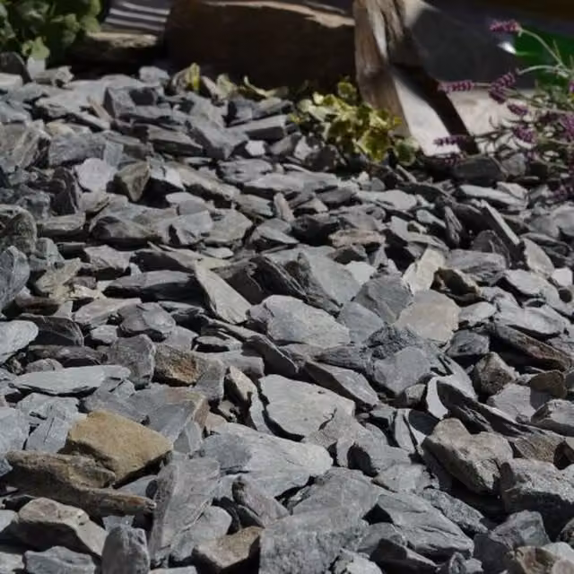 Bowland Stone Green Slate Decorative Gravel Chippings, 20mm, 750kg Bulk Bag