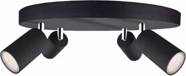 Netlighting Eye Black Ceiling Spotlight Cluster with 4x GU10 Dimmable Lights, Diameter: 30 cm