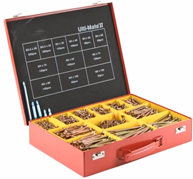 Ulti-Mate Galvanised Red and Gold Pozidriv Self-Countersinking Wood Screws