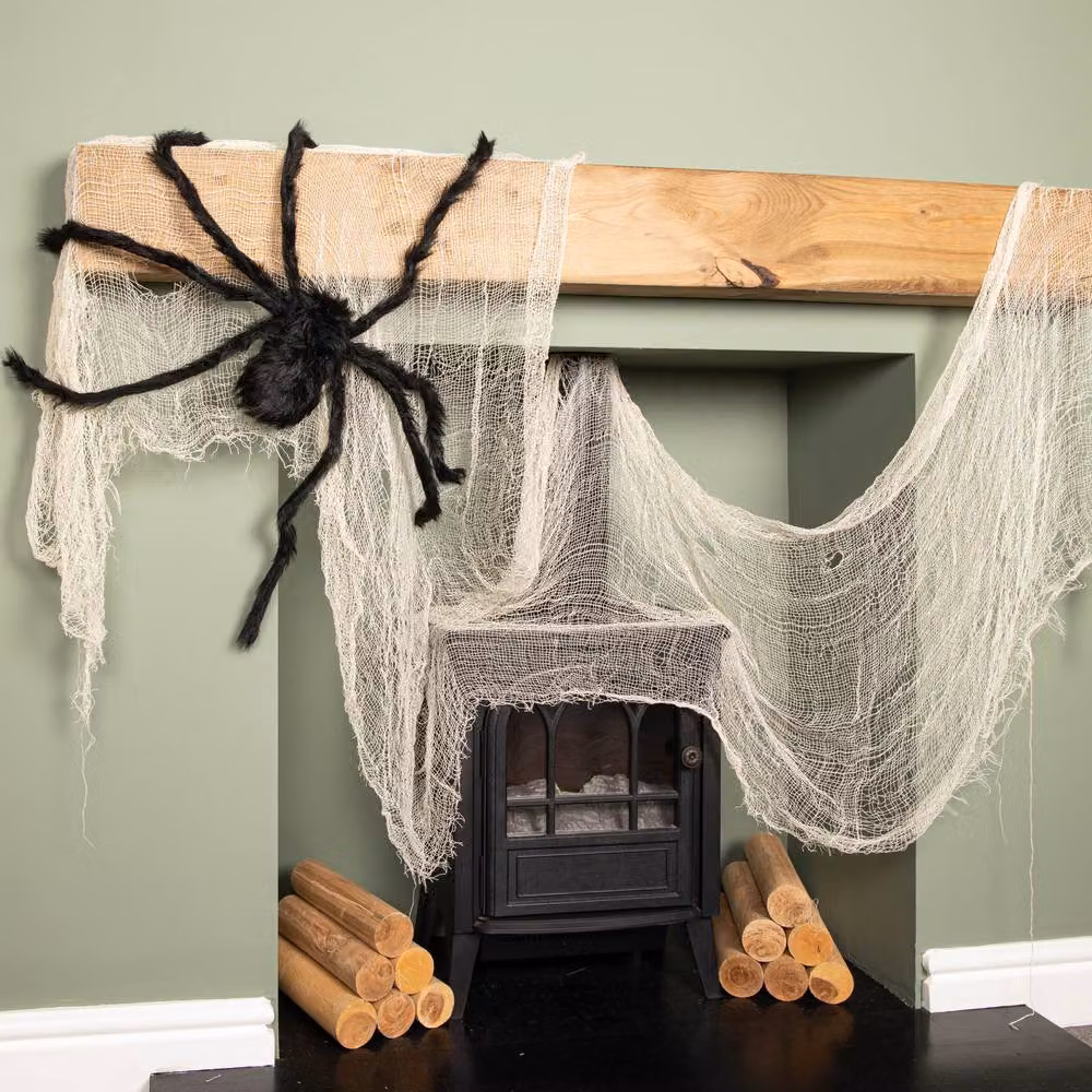 Samuel Alexander 90cm Black Furry Halloween Spider Decoration with Extendable Legs and Red Eyes – 2