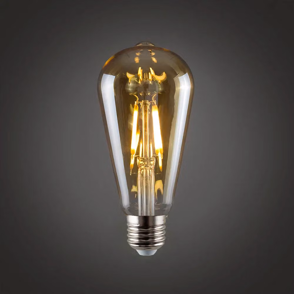 ValueLights Pack of 3 Dimmable Amber Filament LED Bulbs, E27, 4W, Warm White, Orange – 3