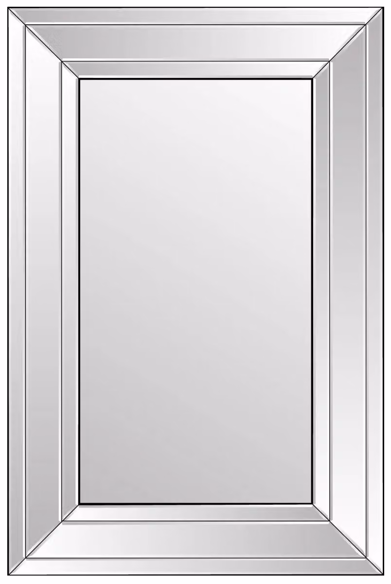 MirrorOutlet Langley Modern Bevelled Rectangular Glass Dress Mirror in Silver, W: 80 cm, H: 120 cm – 2