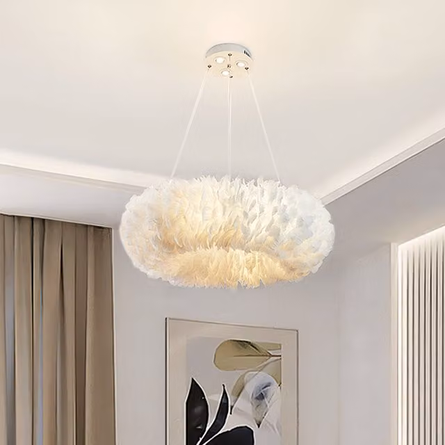 Living Star White Feather Pendant Light
