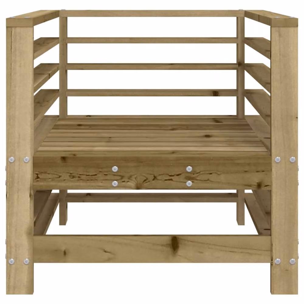 Berkfield Home Beautiful Garden Chairs, Set of 2, Brown Impregnated Pine Wood, W/D/H: 63.5 x 63.5 x 60 cm – 3