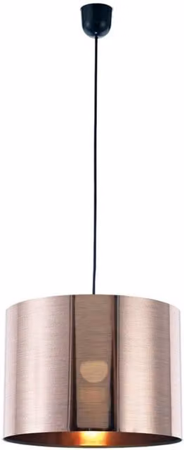 Dako Black and Copper Metallic Cylinder Ceiling Pendant Light with E27 Fitting