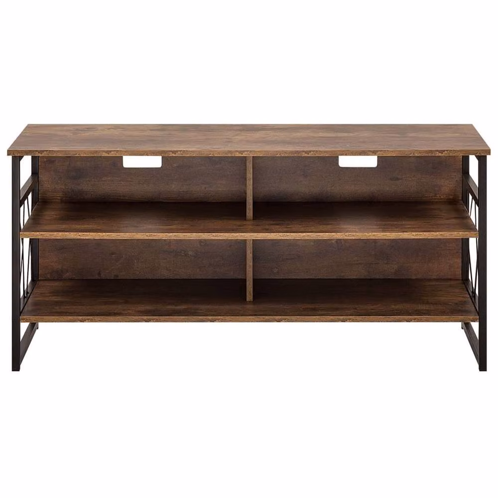 Wyld and Coco Industrial TV Stand in Brown with 4 Shelves, W/D/H: 120 x 51 x 57 cm – 4