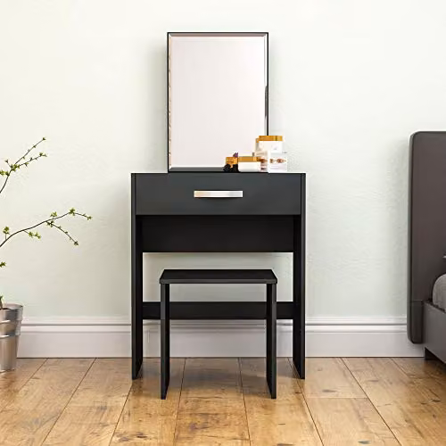 Vida Designs Isla Dressing Table and Stool Set in Black – 4