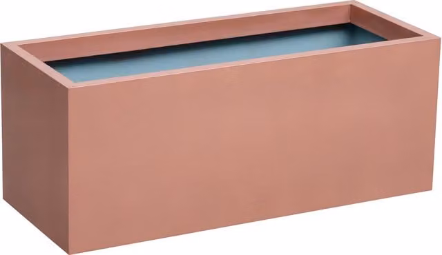 Primrose Copper Finish Galvanised Steel Rectangular Planter Tub in Copper, Orange and Pink