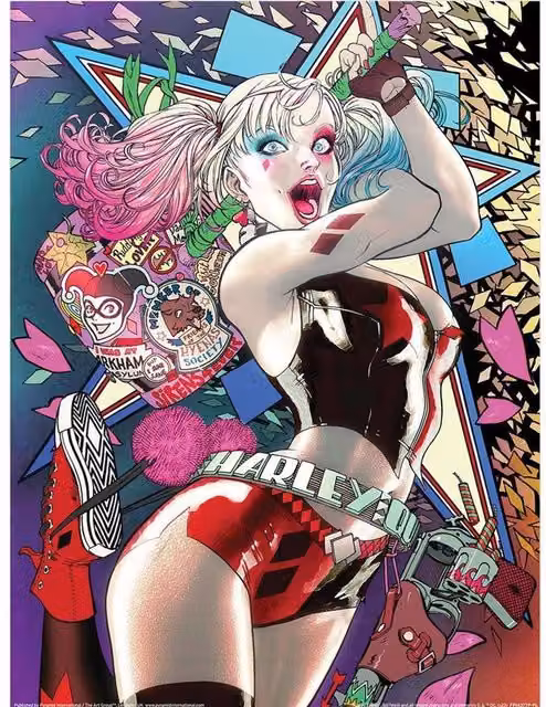 DC Comics Harley Quinn Multicolour Paper Poster