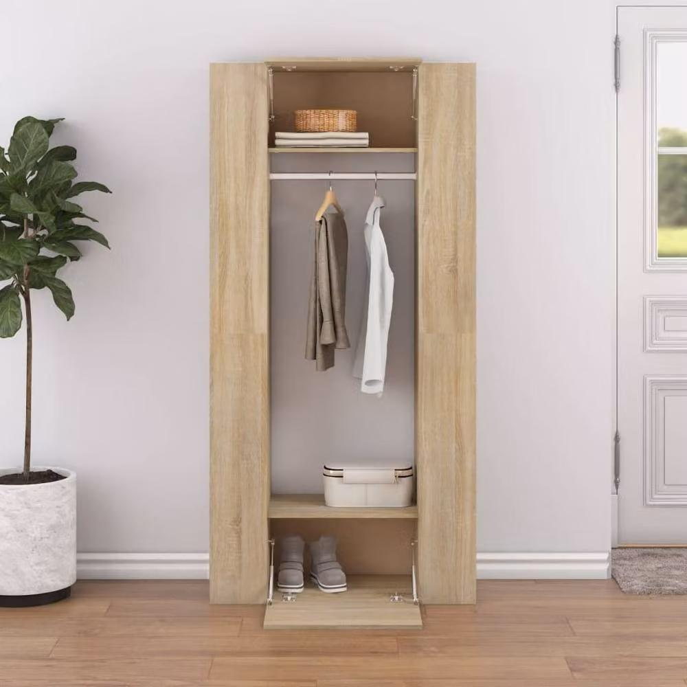 Berkfield Home Set of 2 Modern Wall-Mounted Hallway Cabinets in Sonoma Oak Brown – 2